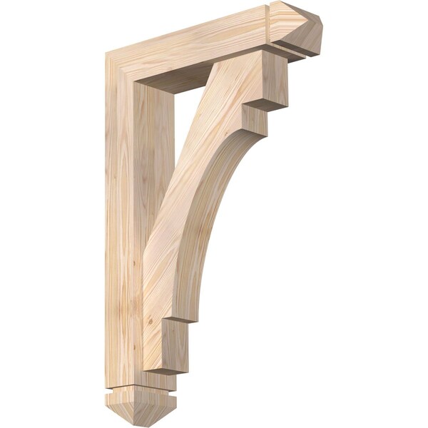 Ekena Millwork Merced Arts and Crafts Smooth Bracket w/ Offset Brace, Douglas Fir, 5 1/2"W x 22"D x 34"H BKT0604X22X34MRC03SDF - main